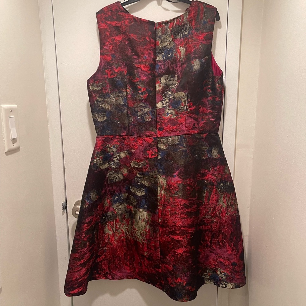 Leslie Fay Red Flare Dress Size 16